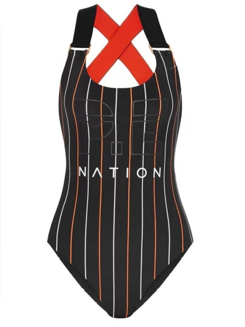 P.E Nation Striped One Piece Swimsuit Size Large